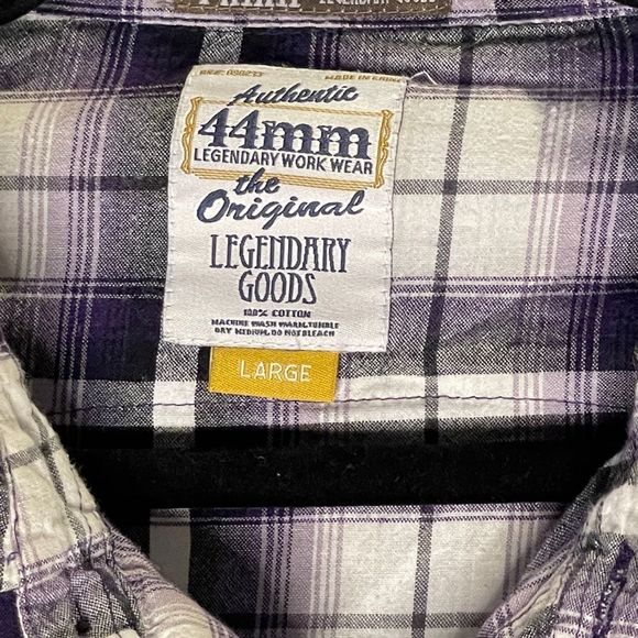 44mm Legendary Plaid Button Down Long Sleeve Men's' Shirt - L - Picture 2 of 4